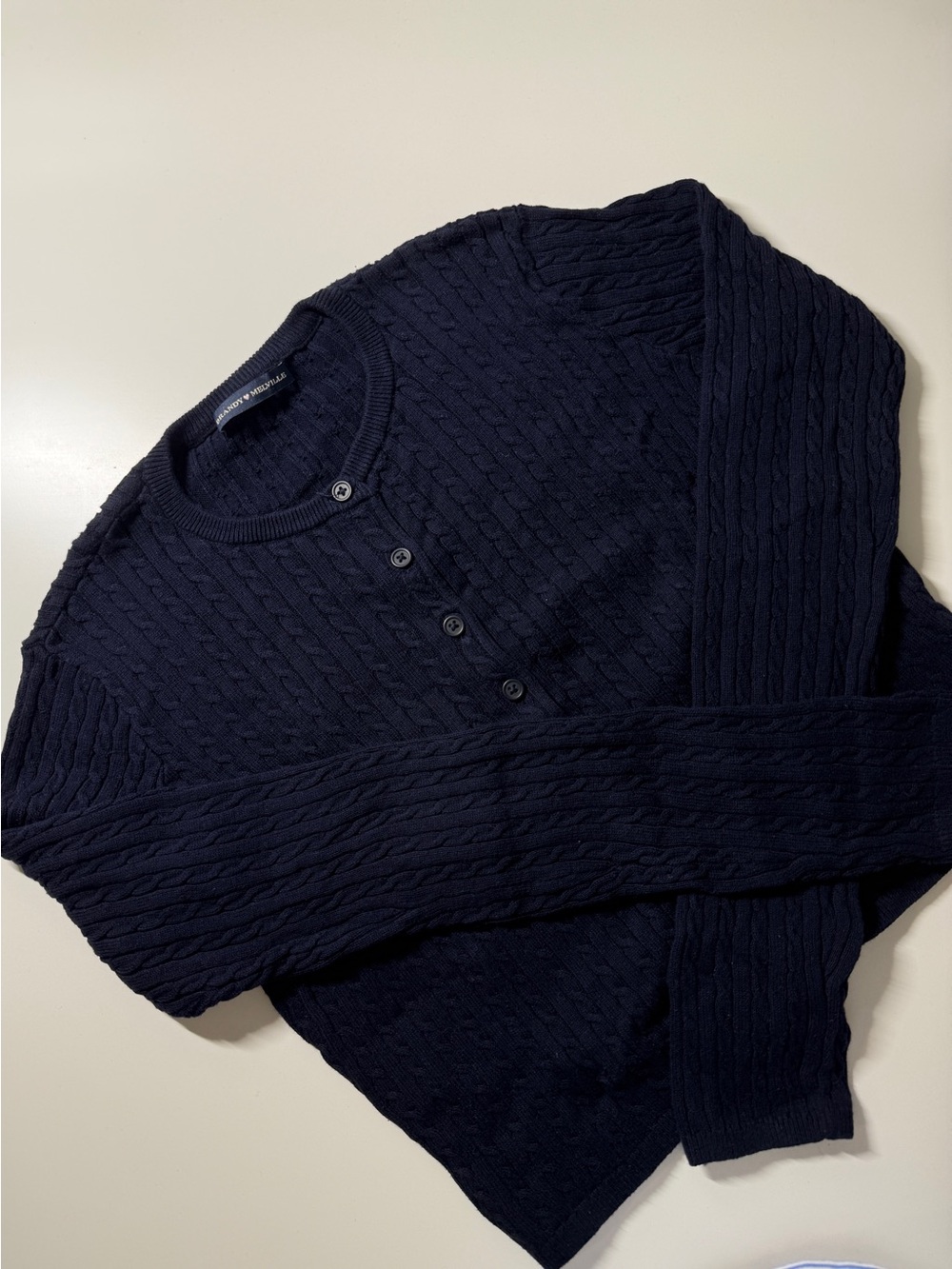 BRAND NEW Brandy Melville Navy Cable-Knit Cardigan
